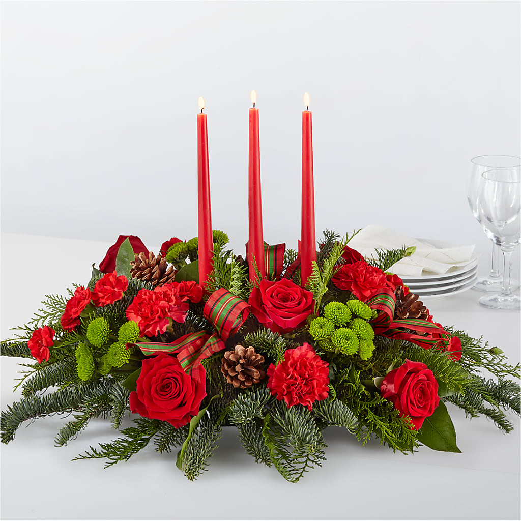 By the Candlelight Centerpiece – Flowers By Dillenbecks, Johnson City NY