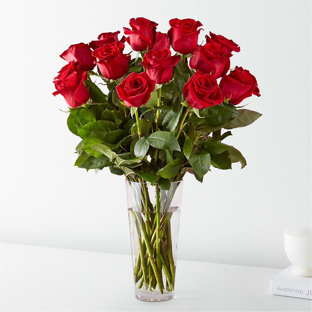 Long Stem Red Rose Bouquet – Flowers By Dillenbecks, Johnson City NY