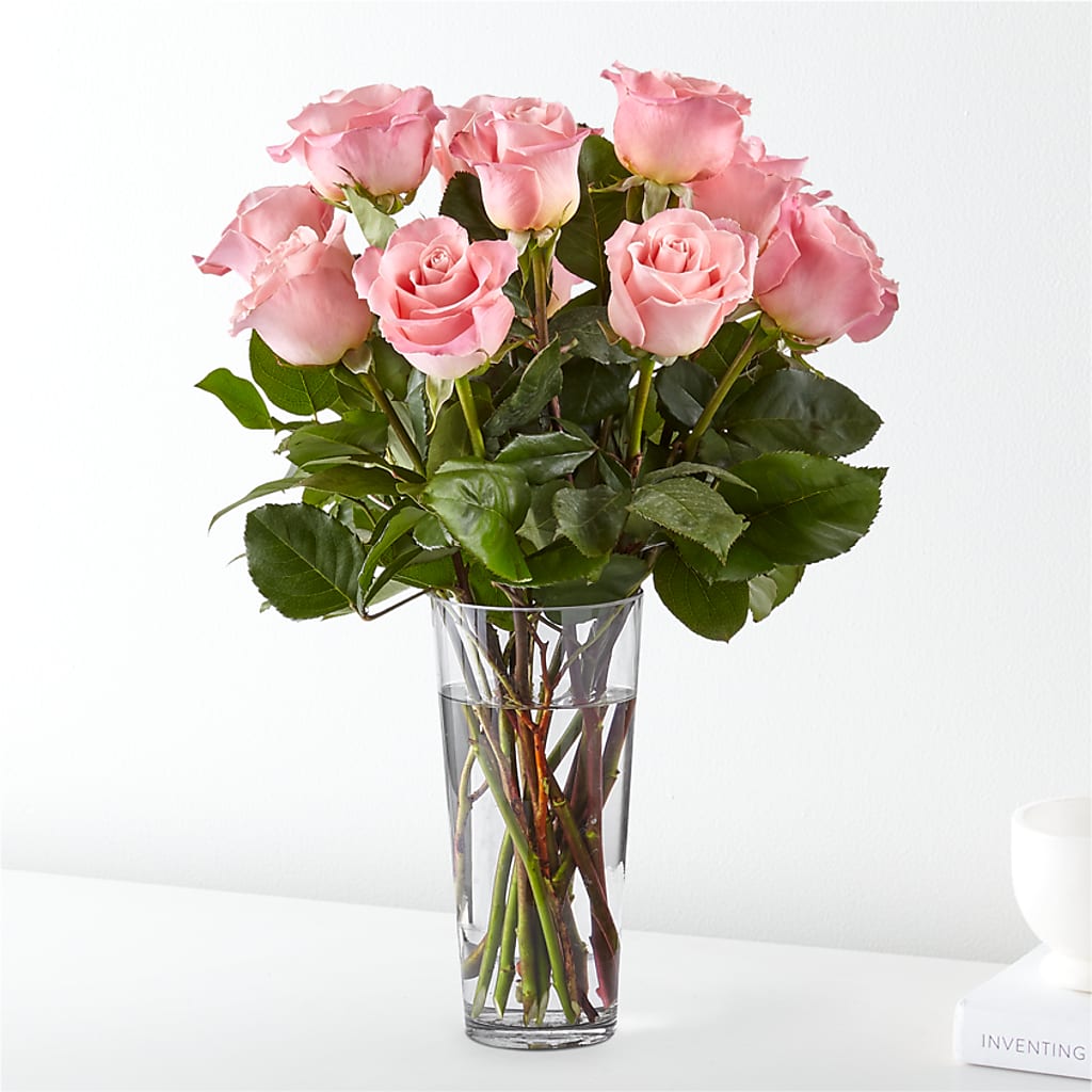 Long Stem Pink Rose Bouquet – Flowers By Dillenbecks, Johnson City NY