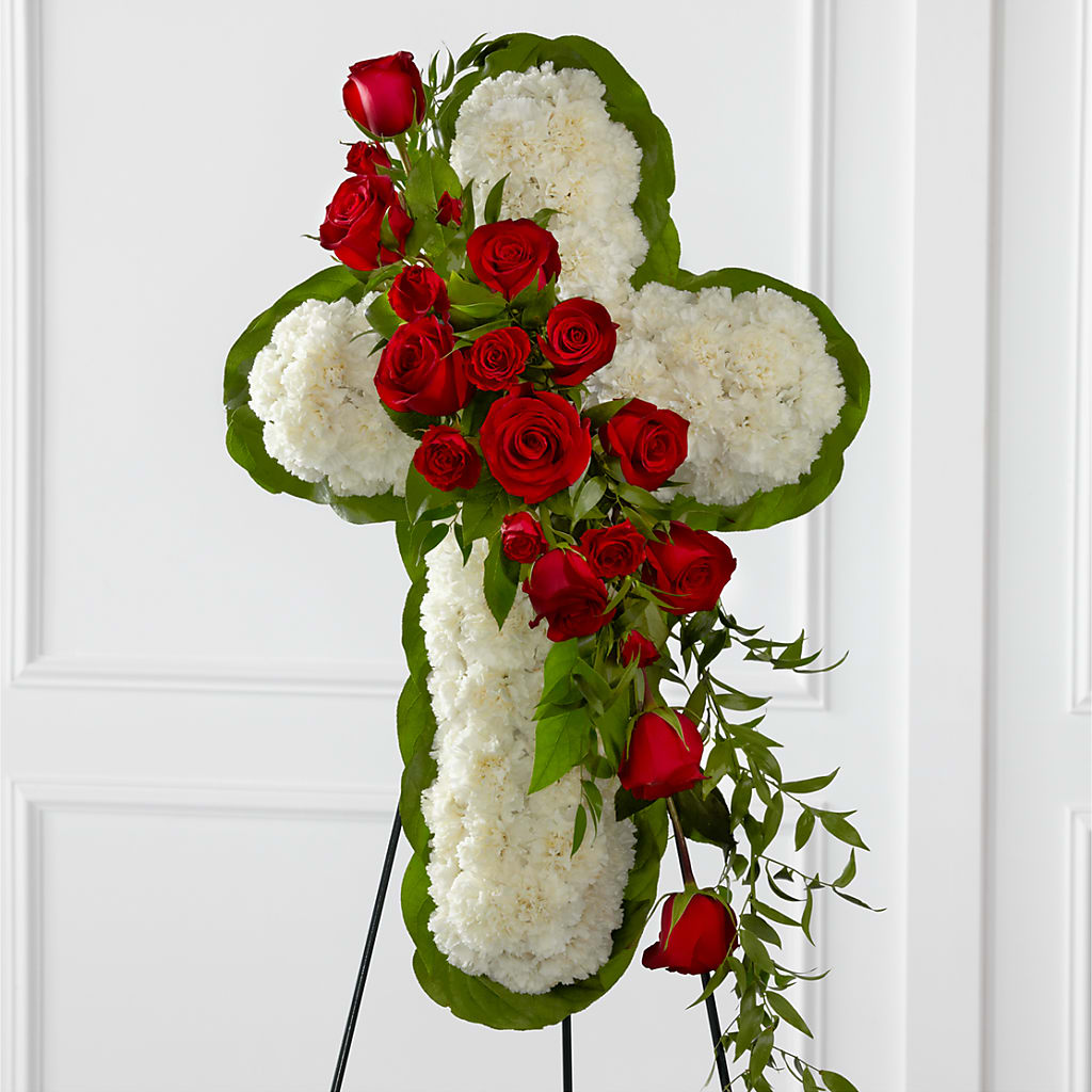 Floral Cross Easel – Flowers By Dillenbecks, Johnson City NY