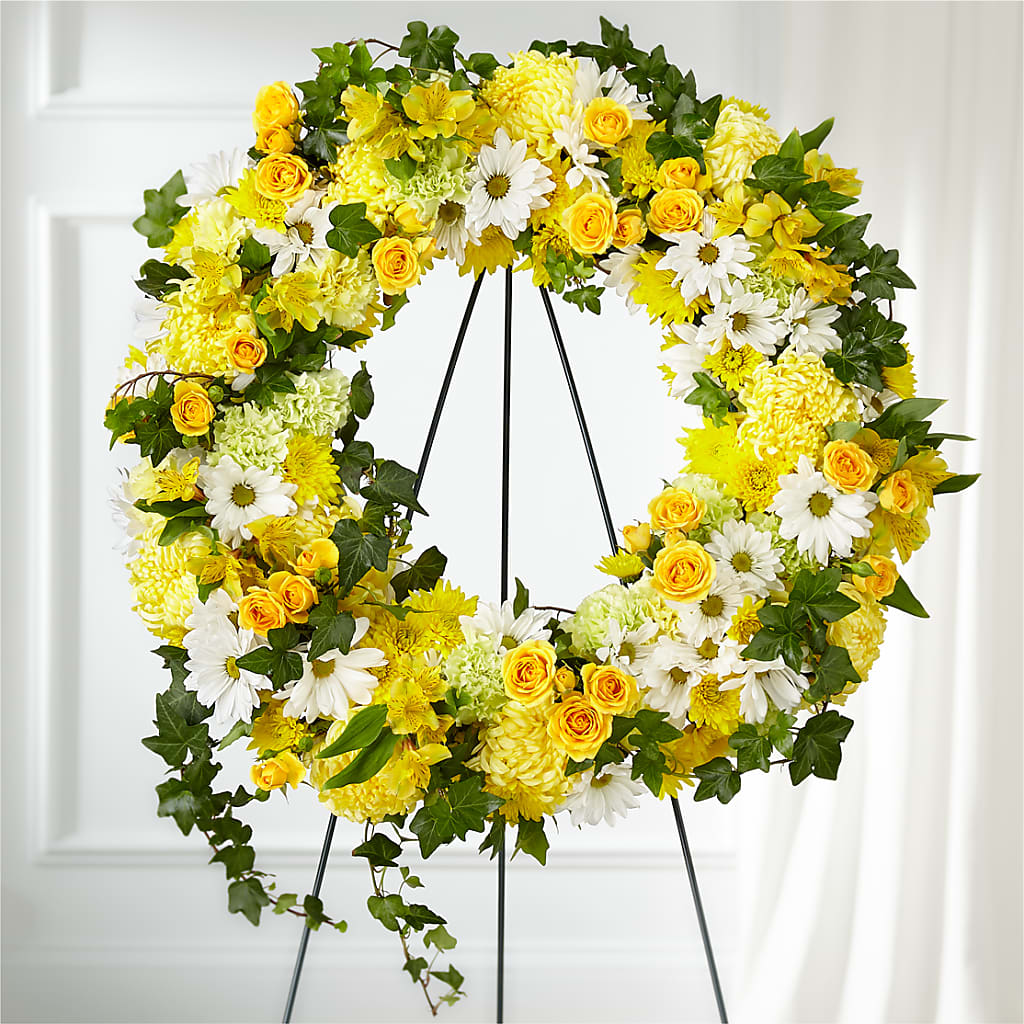 Golden Remembrance Wreath – Flowers By Dillenbecks, Johnson City NY