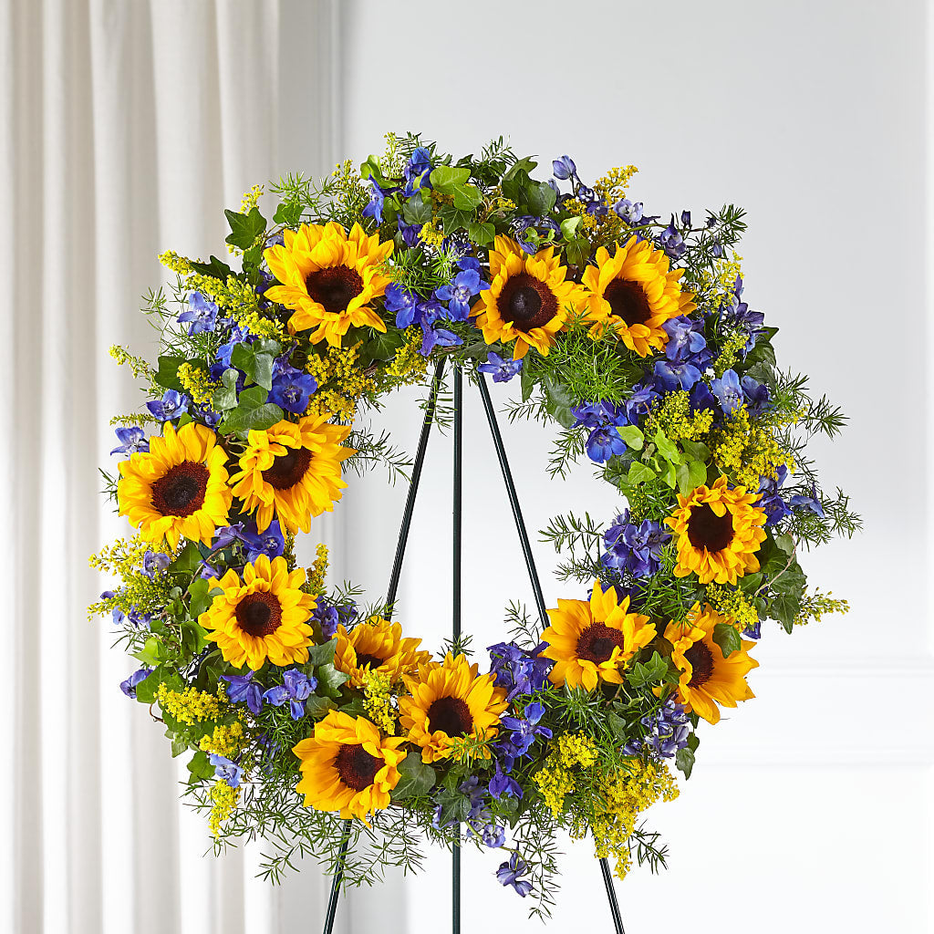 Bright Rays Wreath – Flowers By Dillenbecks, Johnson City NY