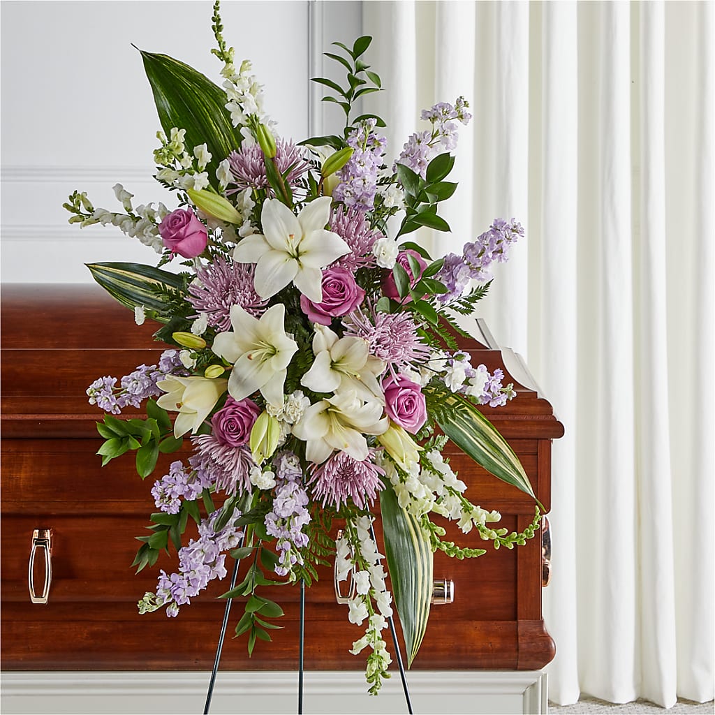 Grateful Hearts Standing Spray – Flowers By Dillenbecks, Johnson City NY