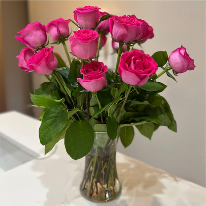 Long Stem Pink Rose Bouquet –  Flowers By Dillenbecks, Johnson City NY