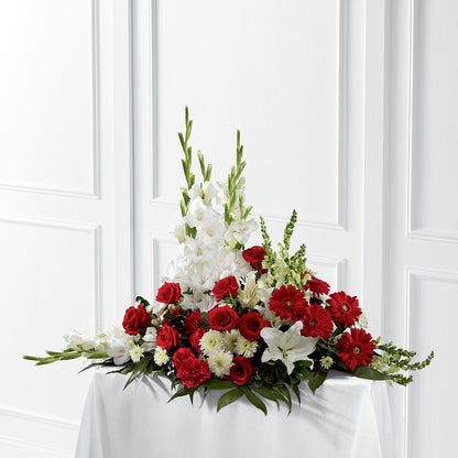 Crimson & White Arrangement –  Flowers By Dillenbecks, Johnson City NY