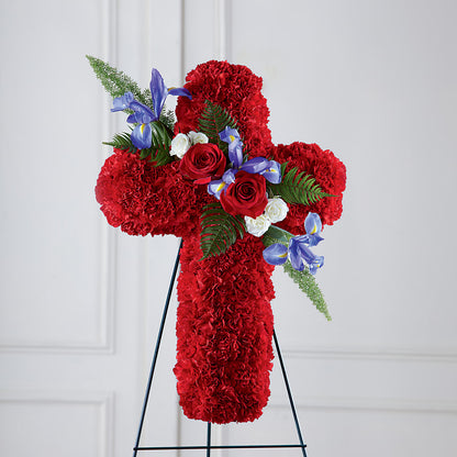 Faithful Hero Floral Cross –  Flowers By Dillenbecks, Johnson City NY
