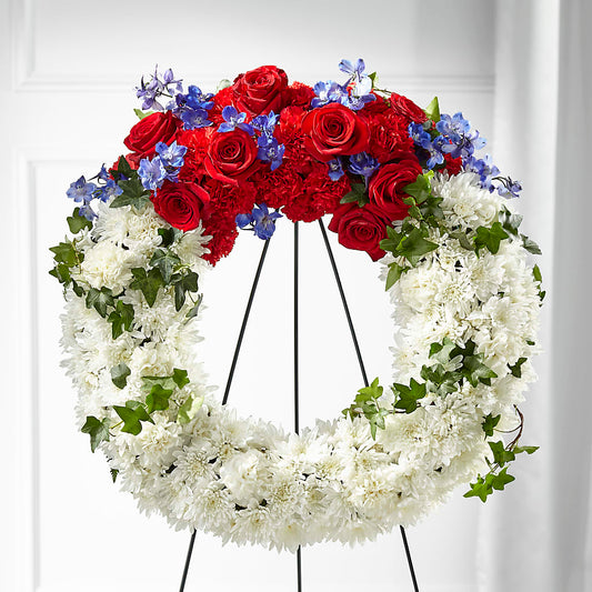 Patriotic Passion Wreath –  Flowers By Dillenbecks, Johnson City NY