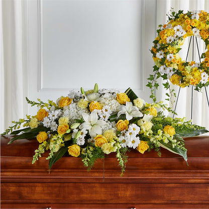 Golden Harmony Casket Spray –  Flowers By Dillenbecks, Johnson City NY