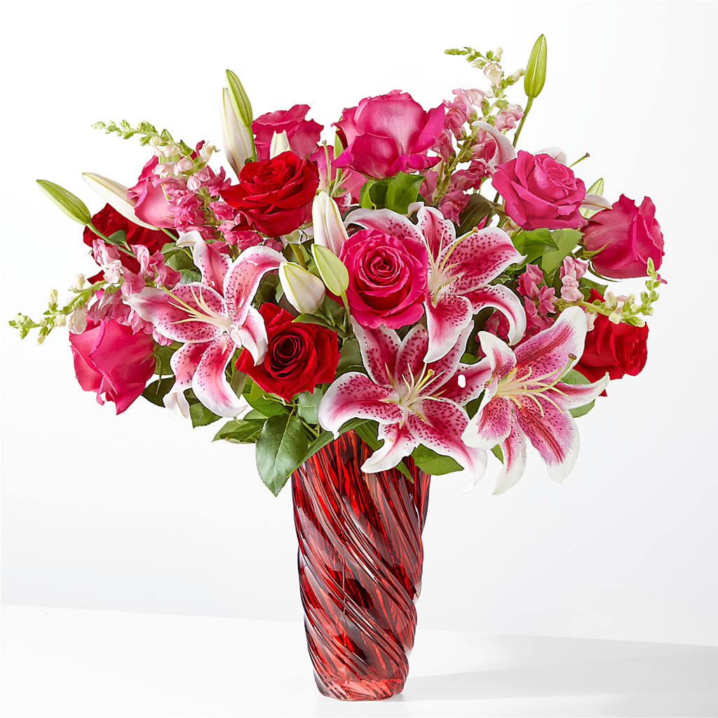 Always You Bouquet with Luxe Swirl Vase –  Flowers By Dillenbecks, Johnson City NY
