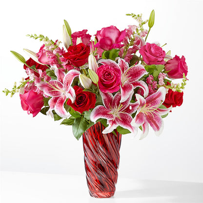 Always You Bouquet with Luxe Swirl Vase –  Flowers By Dillenbecks, Johnson City NY