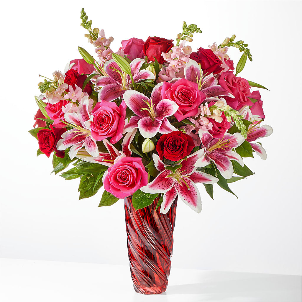 Always You Bouquet with Luxe Swirl Vase –  Flowers By Dillenbecks, Johnson City NY