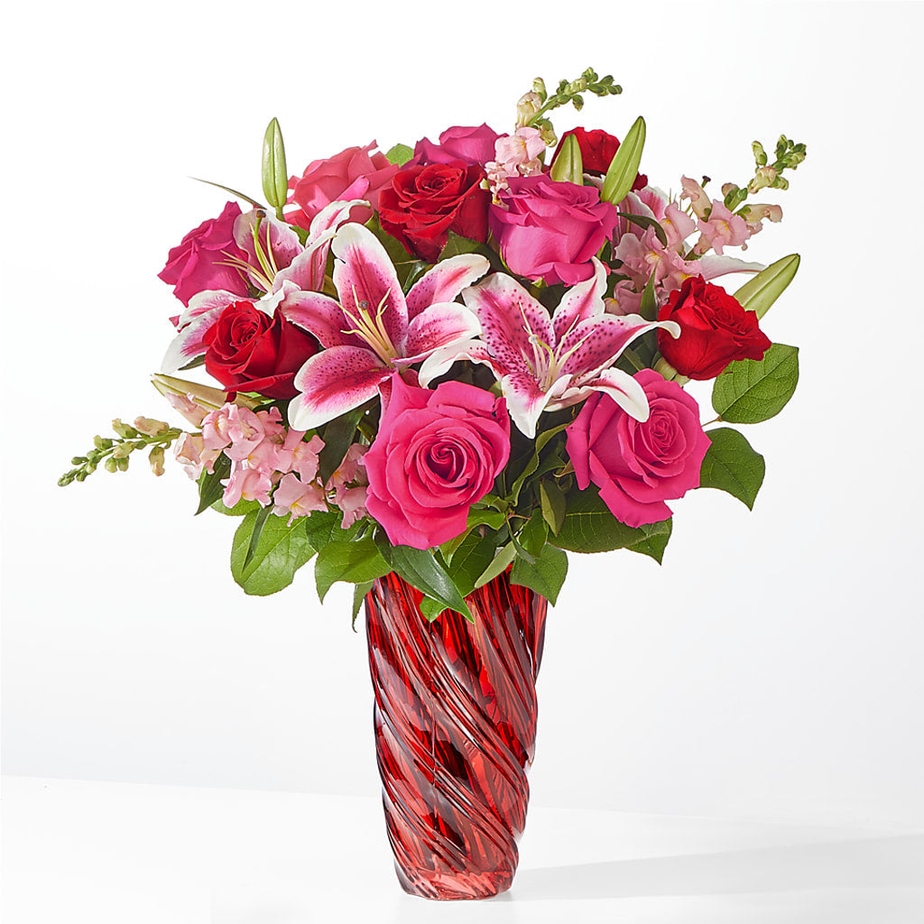 Always You Bouquet with Luxe Swirl Vase –  Flowers By Dillenbecks, Johnson City NY