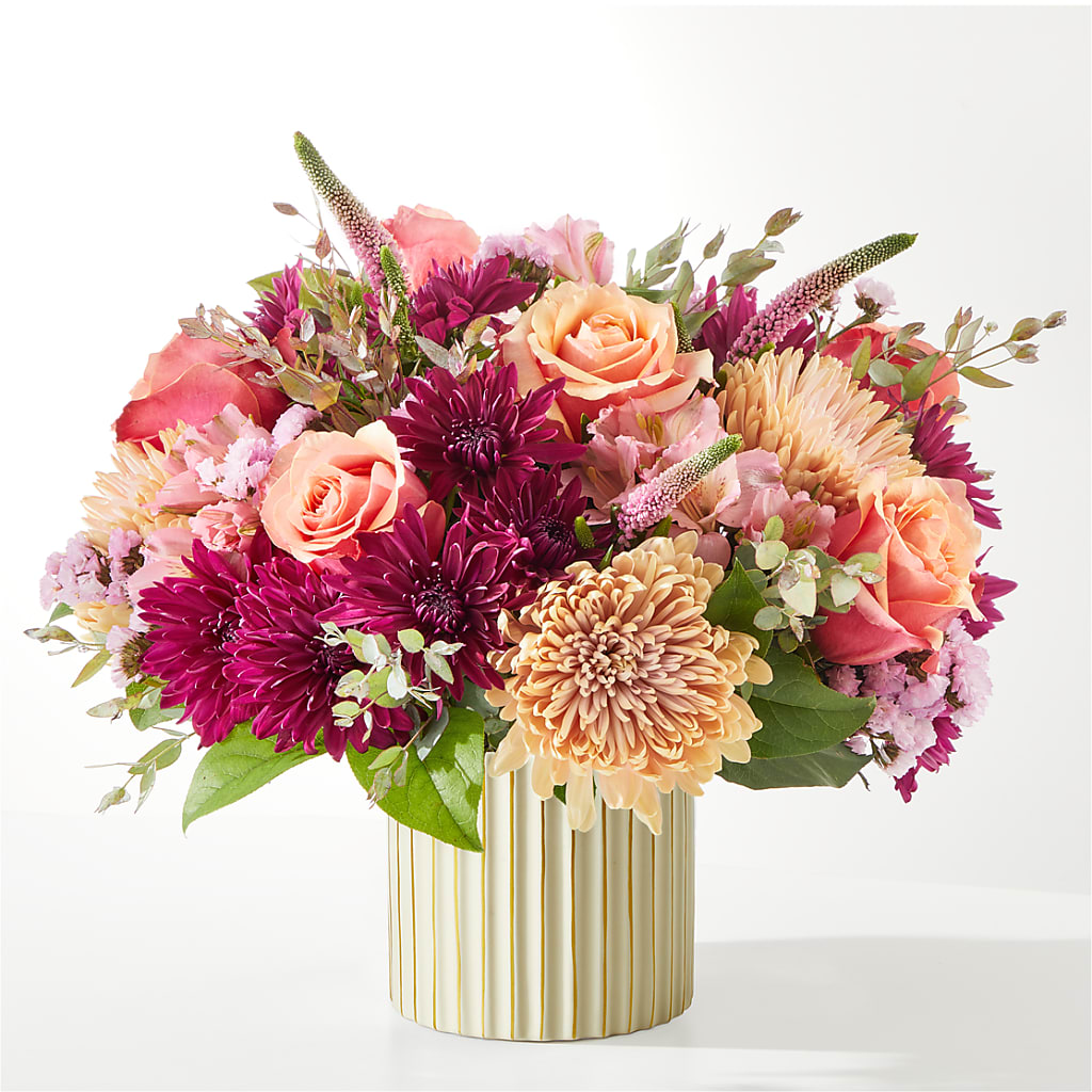 Berry Cobbler Bouquet with Ivory Vase –  Flowers By Dillenbecks, Johnson City NY