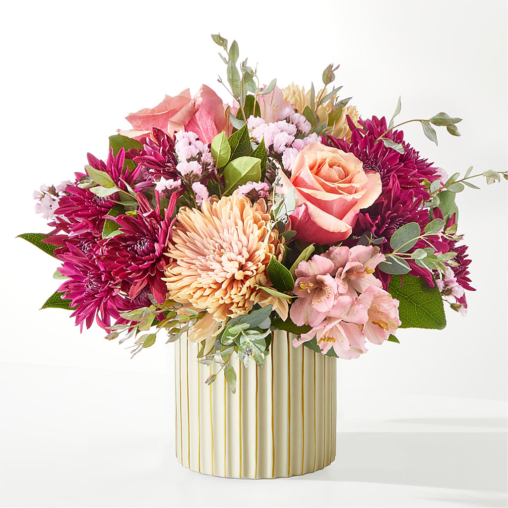 Berry Cobbler Bouquet with Ivory Vase –  Flowers By Dillenbecks, Johnson City NY