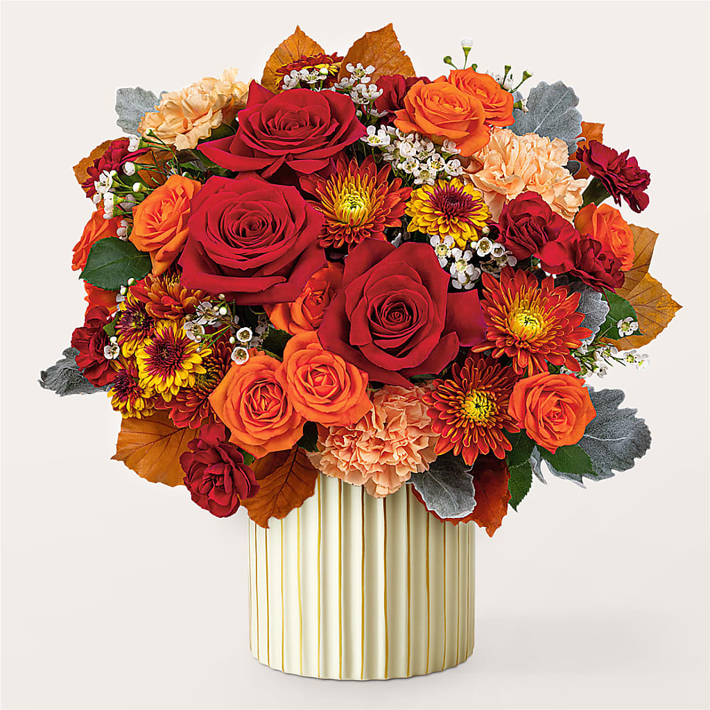 Merlot Bouquet with Ivory Vase –  Flowers By Dillenbecks, Johnson City NY